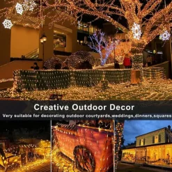 LED Net Mesh Fairy String Light 8*10 6*4M Flexible Window Curtain Holiday Lights for Party Yard Garden Colorful Decoration Lighting 96/200/672/2600 LEDs