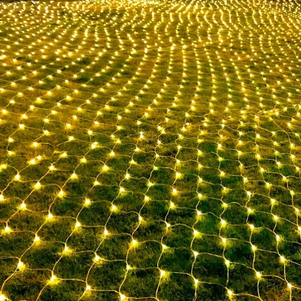 LED Net Mesh Fairy String Light 8*10 6*4M Flexible Window Curtain Holiday Lights for Party Yard Garden Colorful Decoration Lighting 96/200/672/2600 LEDs