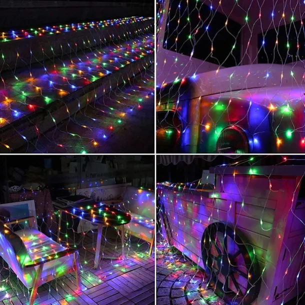 LED Net Mesh Fairy String Light 8*10 6*4M Flexible Window Curtain Holiday Lights for Party Yard Garden Colorful Decoration Lighting 96/200/672/2600 LEDs