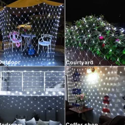 LED Net Mesh Fairy String Light 8*10 6*4M Flexible Window Curtain Holiday Lights for Party Yard Garden Colorful Decoration Lighting 96/200/672/2600 LEDs