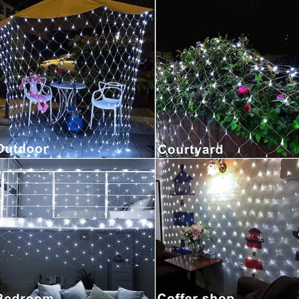 LED Net Mesh Fairy String Light 8*10 6*4M Flexible Window Curtain Holiday Lights for Party Yard Garden Colorful Decoration Lighting 96/200/672/2600 LEDs