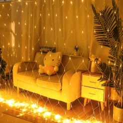 LED Net Mesh Fairy String Light 8*10 6*4M Flexible Window Curtain Holiday Lights for Party Yard Garden Colorful Decoration Lighting 96/200/672/2600 LEDs