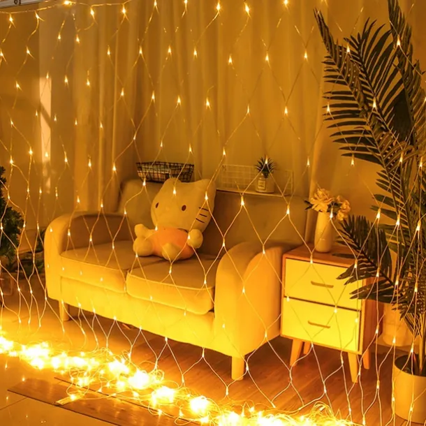 LED Net Mesh Fairy String Light 8*10 6*4M Flexible Window Curtain Holiday Lights for Party Yard Garden Colorful Decoration Lighting 96/200/672/2600 LEDs