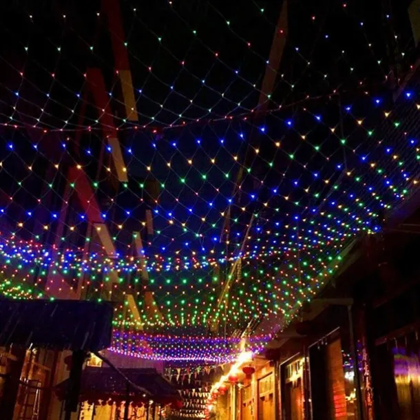 LED Net Mesh Fairy String Light 8*10 6*4M Flexible Window Curtain Holiday Lights for Party Yard Garden Colorful Decoration Lighting 96/200/672/2600 LEDs
