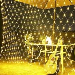 LED Net Night Lights 1.5x1.5M 3x2M 220V Wedding Christmas Fairy String Light Outdoor Waterproof Party Holiday Decor Mesh Lights with Tail Plug