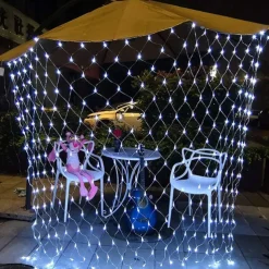 LED Net Night Lights 1.5x1.5M 3x2M 220V Wedding Christmas Fairy String Light Outdoor Waterproof Party Holiday Decor Mesh Lights with Tail Plug