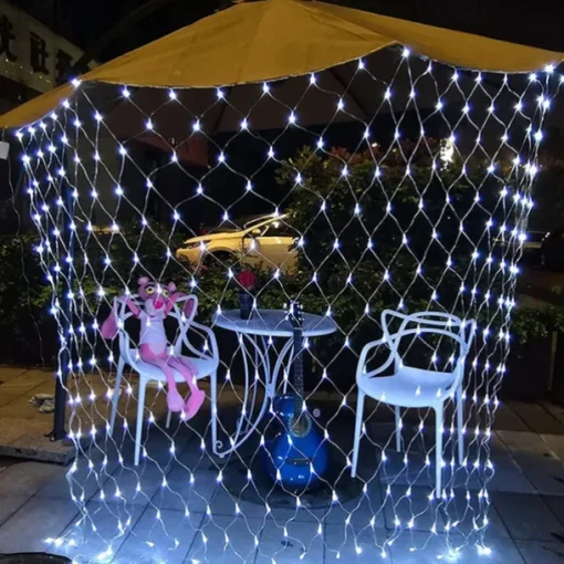 LED Net Night Lights 1.5x1.5M 3x2M 220V Wedding Christmas Fairy String Light Outdoor Waterproof Party Holiday Decor Mesh Lights with Tail Plug
