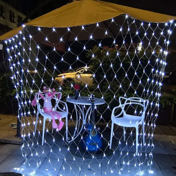 LED Net Night Lights 1.5x1.5M 3x2M 220V Wedding Christmas Fairy String Light Outdoor Waterproof Party Holiday Decor Mesh Lights with Tail Plug