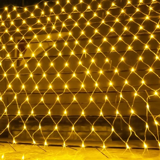 LED Net Night Lights 1.5x1.5M 3x2M 220V Wedding Christmas Fairy String Light Outdoor Waterproof Party Holiday Decor Mesh Lights with Tail Plug