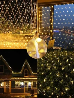 LED Net String Light IP65 6Mx4M 3Mx2M Led Flexible Christmas Net Fairy String Light 880Led 200Led Mesh String Light for Garden Yard Colorful Decoration EU US UK Plug AC110V 220V 230V
