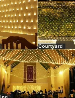 LED Net String Light IP65 6Mx4M 3Mx2M Led Flexible Christmas Net Fairy String Light 880Led 200Led Mesh String Light for Garden Yard Colorful Decoration EU US UK Plug AC110V 220V 230V