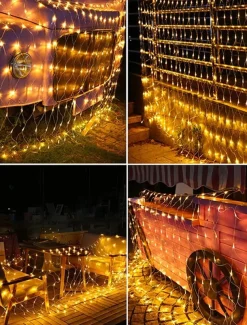 LED Net String Light IP65 6Mx4M 3Mx2M Led Flexible Christmas Net Fairy String Light 880Led 200Led Mesh String Light for Garden Yard Colorful Decoration EU US UK Plug AC110V 220V 230V