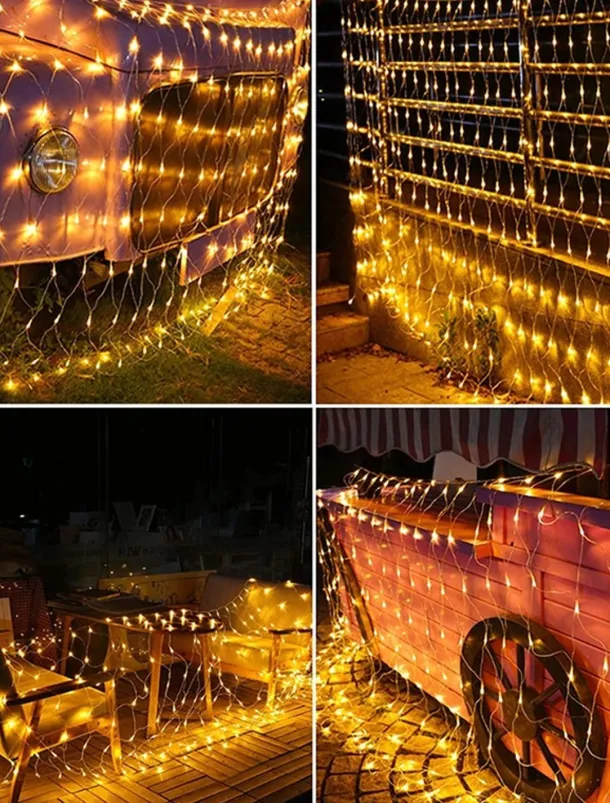 LED Net String Light IP65 6Mx4M 3Mx2M Led Flexible Christmas Net Fairy String Light 880Led 200Led Mesh String Light for Garden Yard Colorful Decoration EU US UK Plug AC110V 220V 230V