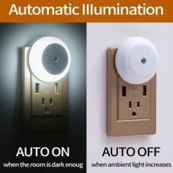 LED Night Light Dusk To Dawn Sensor Smart Wall Night Light For Bathroom Bedroom Home Kitchen Corridor Energy Saving