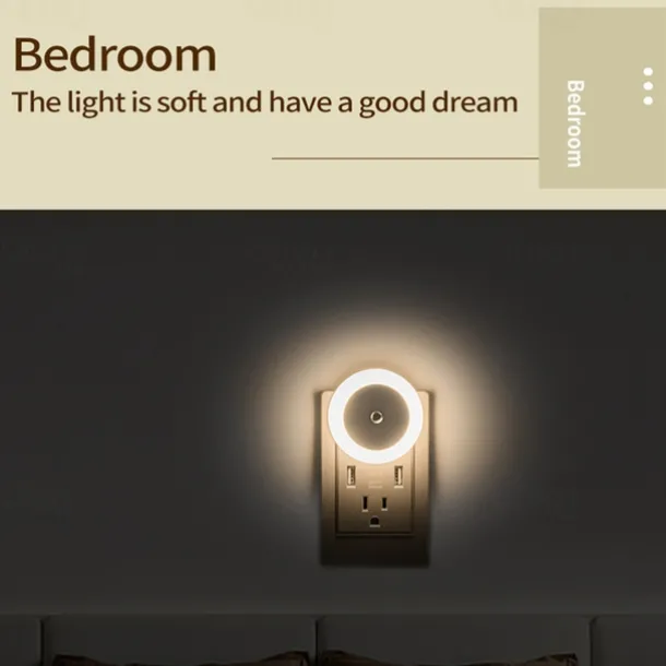 LED Night Light Dusk To Dawn Sensor Smart Wall Night Light For Bathroom Bedroom Home Kitchen Corridor Energy Saving