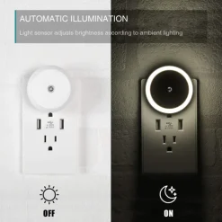 LED Night Light Dusk To Dawn Sensor Smart Wall Night Light For Bathroom Bedroom Home Kitchen Corridor Energy Saving