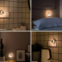 LED Night Light Dusk To Dawn Sensor Smart Wall Night Light For Bathroom Bedroom Home Kitchen Corridor Energy Saving