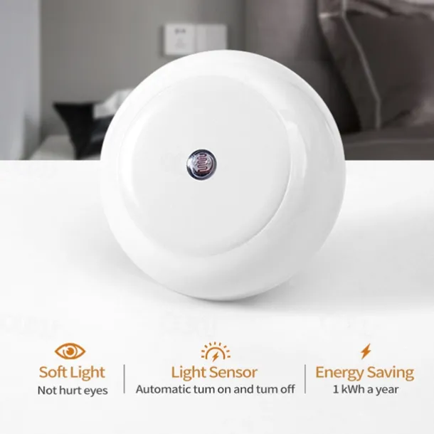 LED Night Light Dusk To Dawn Sensor Smart Wall Night Light For Bathroom Bedroom Home Kitchen Corridor Energy Saving