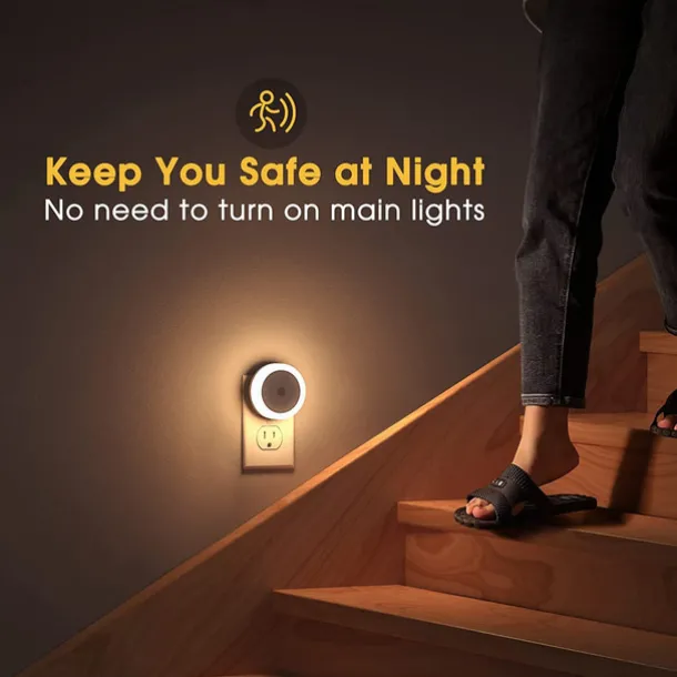 LED Night Light Dusk To Dawn Sensor Smart Wall Night Light For Bathroom Bedroom Home Kitchen Corridor Energy Saving