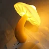 LED Night Light Mushroom Wall Socket Lamp EU US Plug Warm White Light-control Sensor Bedroom Light Home Decoration