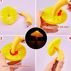 LED Night Light Mushroom Wall Socket Lamp EU US Plug Warm White Light-control Sensor Bedroom Light Home Decoration