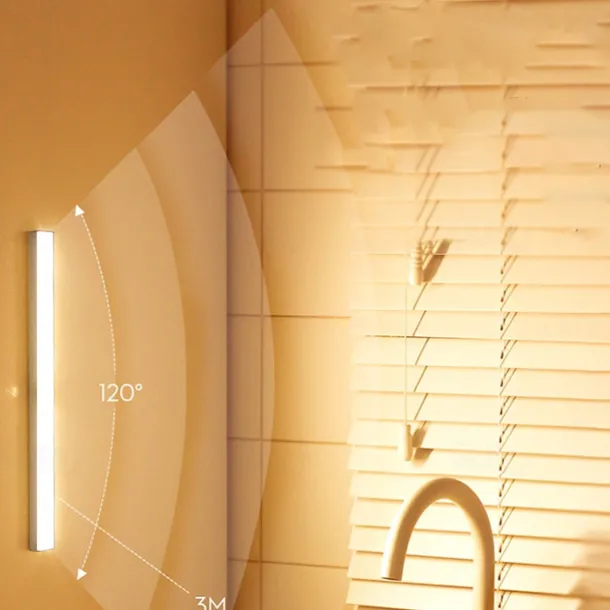 LED Night Light PIR Motion Sensor USB Rechargeable 10/20/30/50cm Closet Kitchen Cabinet Corridor Stair Lights Wireless Night Lamp