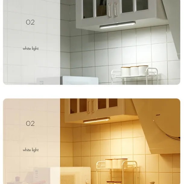 LED Night Light PIR Motion Sensor USB Rechargeable 10/20/30/50cm Closet Kitchen Cabinet Corridor Stair Lights Wireless Night Lamp