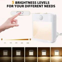 LED Night Light Smart Motion Sensor Dimmable Emergency Lamp White Warm Lamp Bedroom Living Room Study Bedside Kitchen Light