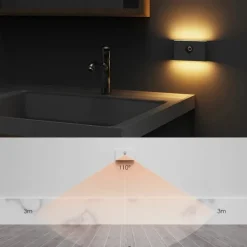 LED Night Lights Motion Sensor USB Rechargeable Linkage Induction Wireless Night Light Kitchen Cabinet Corridor Night Lamp for Bedroom Home Staircase Passageway Lighting