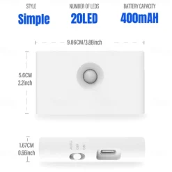 LED Night Lights Motion Sensor USB Rechargeable Linkage Induction Wireless Night Light Kitchen Cabinet Corridor Night Lamp for Bedroom Home Staircase Passageway Lighting