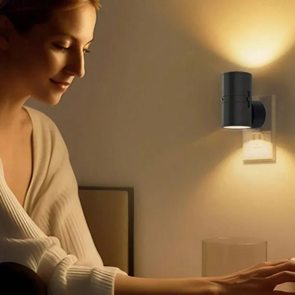 LED Night Lights Plug in Modern Nightlight Plug into Wall Dusk to Dawn Light Sensor Dimmable Wall Lamp for Hallway Bedroom Stairway