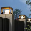 LED Outdoor Post Lights Warm White 30cm 1-Light Modern Wall Sconce Black Square Metal Pillar Light E26/E27 for Patio Garden Entrance Pathway Light 110-240V