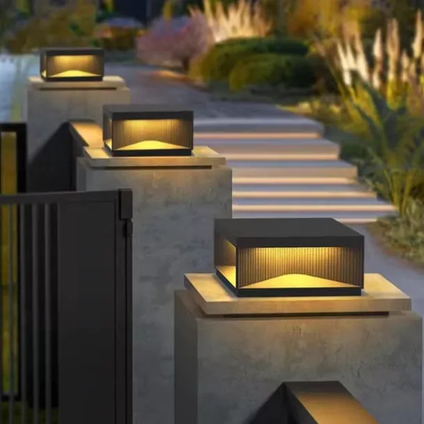 LED Outdoor Post Lights Warm White 20/30/40cm Nordic Style Outdoor Column Lights Fence Post Cap Lights Waterproof IP54 for Deck Suitable for Door Stone Pillars Garden lamp Post 85-265V