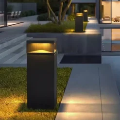 LED Outdoor Post Lights Warm White 20/30/40cm Nordic Style Outdoor Column Lights Fence Post Cap Lights Waterproof IP54 for Deck Suitable for Door Stone Pillars Garden lamp Post 85-265V