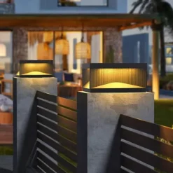 LED Outdoor Post Lights Warm White 20/30/40cm Nordic Style Outdoor Column Lights Fence Post Cap Lights Waterproof IP54 for Deck Suitable for Door Stone Pillars Garden lamp Post 85-265V