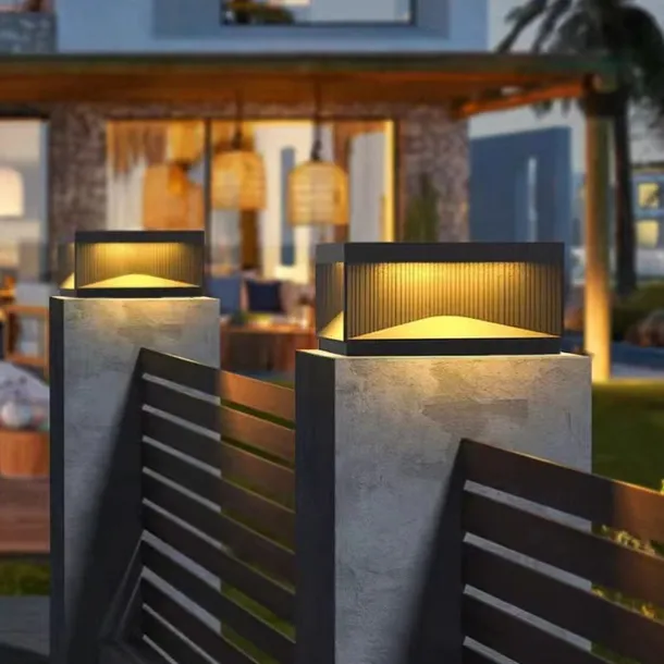 LED Outdoor Post Lights Warm White 20/30/40cm Nordic Style Outdoor Column Lights Fence Post Cap Lights Waterproof IP54 for Deck Suitable for Door Stone Pillars Garden lamp Post 85-265V