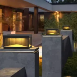 LED Outdoor Post Lights Warm White 20/30/40cm Nordic Style Outdoor Column Lights Fence Post Cap Lights Waterproof IP54 for Deck Suitable for Door Stone Pillars Garden lamp Post 85-265V