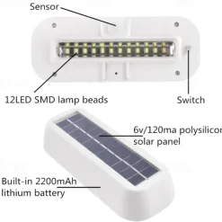 LED Outdoor Solar Street Light Waterproof Human Body Motion Sensor Wall Lamp Garden Courtyard Walkway Outdoor Home Lighting Solar Night Lights
