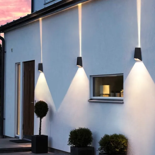 LED Outdoor Wall Lamp 6W with Motion Sensor IP65 Waterproof Light Control Suitable for Bathroom Garage Fence Deck Courtyard 110-240V