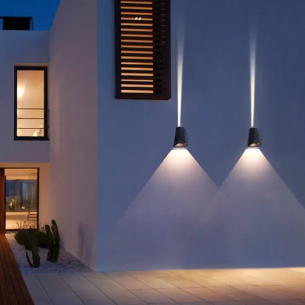 LED Outdoor Wall Lamp 6W with Motion Sensor IP65 Waterproof Light Control Suitable for Bathroom Garage Fence Deck Courtyard 110-240V