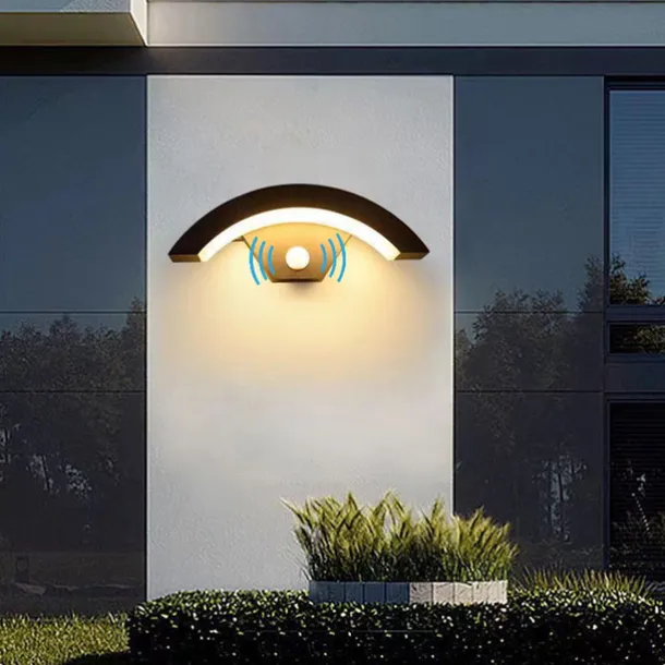 LED Outdoor Wall Lamp 24W with Motion Sensor IP65 Waterproof Light Control Suitable for Bathroom Garage Fence Deck Courtyard AC85-265V