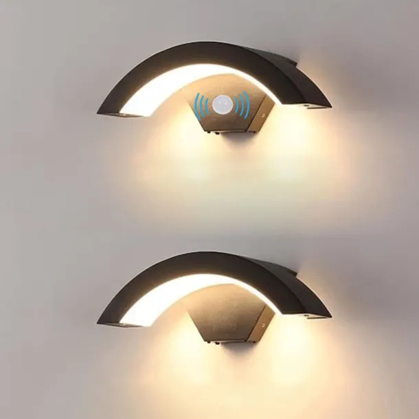 LED Outdoor Wall Lamp 24W with Motion Sensor IP65 Waterproof Light Control Suitable for Bathroom Garage Fence Deck Courtyard AC85-265V