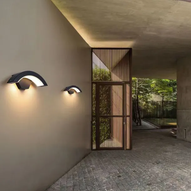 LED Outdoor Wall Lamp 24W with Motion Sensor IP65 Waterproof Light Control Suitable for Bathroom Garage Fence Deck Courtyard AC85-265V