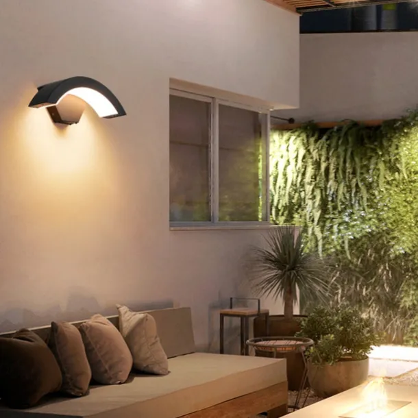 LED Outdoor Wall Lamp 24W with Motion Sensor IP65 Waterproof Light Control Suitable for Bathroom Garage Fence Deck Courtyard AC85-265V