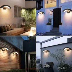 LED Outdoor Wall Lamp 24W with Motion Sensor IP65 Waterproof Light Control Suitable for Bathroom Garage Fence Deck Courtyard AC85-265V