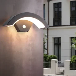 LED Outdoor Wall Lamp 24W with Motion Sensor IP65 Waterproof Light Control Suitable for Bathroom Garage Fence Deck Courtyard AC85-265V