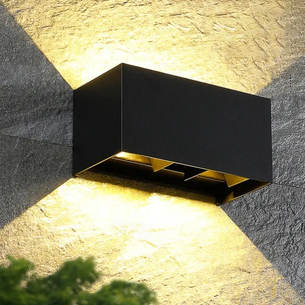 LED Outdoor Wall Lamp 12/24W with Motion Sensor IP65 Waterproof Light Control Suitable for Bathroom Garage Fence Deck Courtyard 110-240V