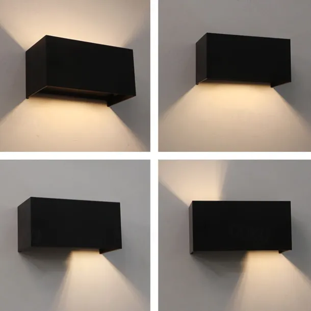 LED Outdoor Wall Lamp 12/24W with Motion Sensor IP65 Waterproof Light Control Suitable for Bathroom Garage Fence Deck Courtyard 110-240V