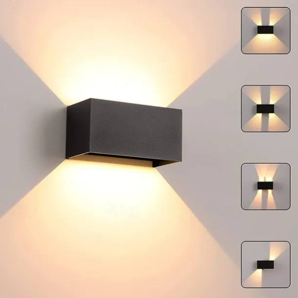 LED Outdoor Wall Lamp 12/24W with Motion Sensor IP65 Waterproof Light Control Suitable for Bathroom Garage Fence Deck Courtyard 110-240V