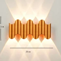 LED Outdoor Wall Lamp Waterproof IP65 3W up/down Lighting Modern Double-Head Curved Wall Sconce Indoor Bedroom Fixture Warm White Light 110-240V